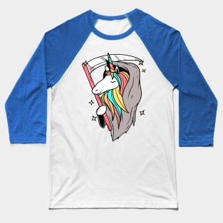 Unicorn Grim Reaper Baseball T-Shirt